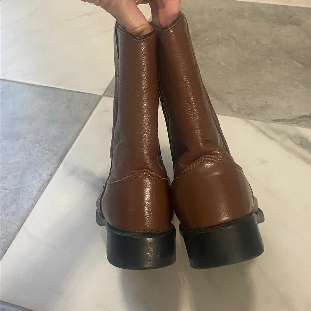 Old West Brown Western Leather Cowboy Boots size 12
